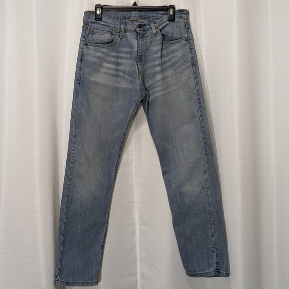 LEVI'S 505 Regular Fit Jeans Straight Leg Room Light Blue Sz 32 X 30 - Picture 2 of 12